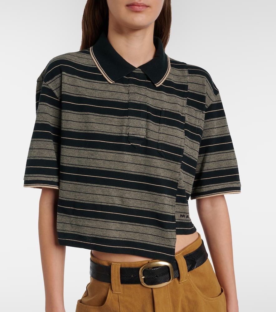 Isalyne striped cotton polo shirt