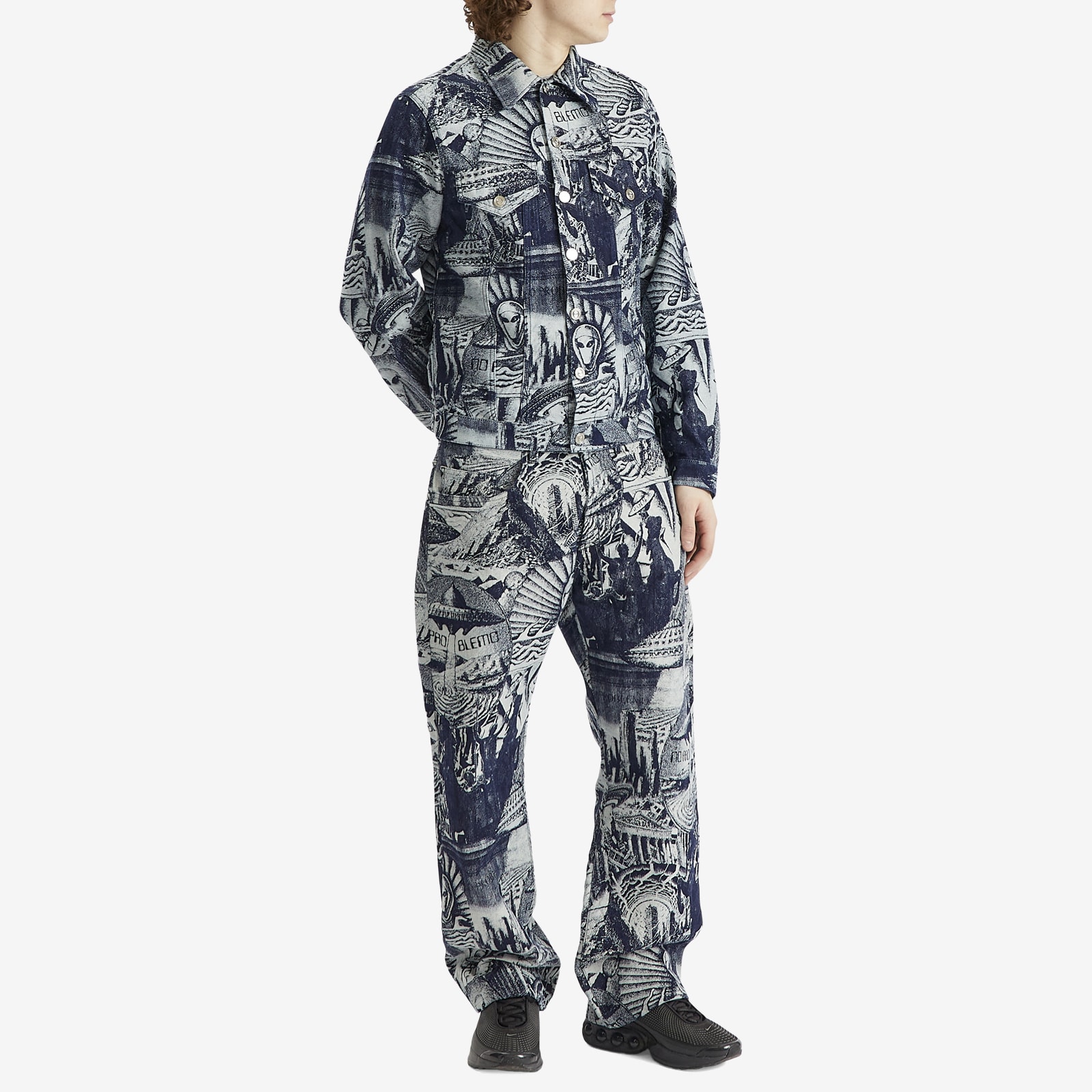 No Problemo Men's Apocalypse Jacquard Bagi Jean in Blue