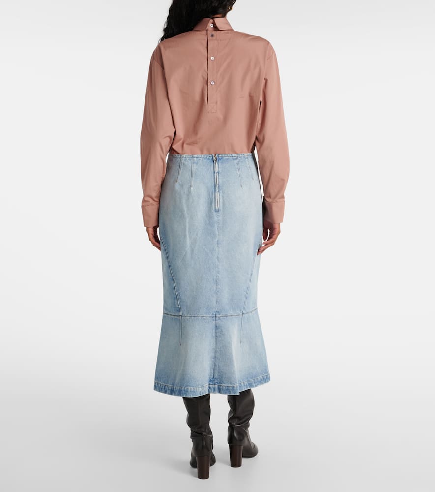 Denim midi skirt
