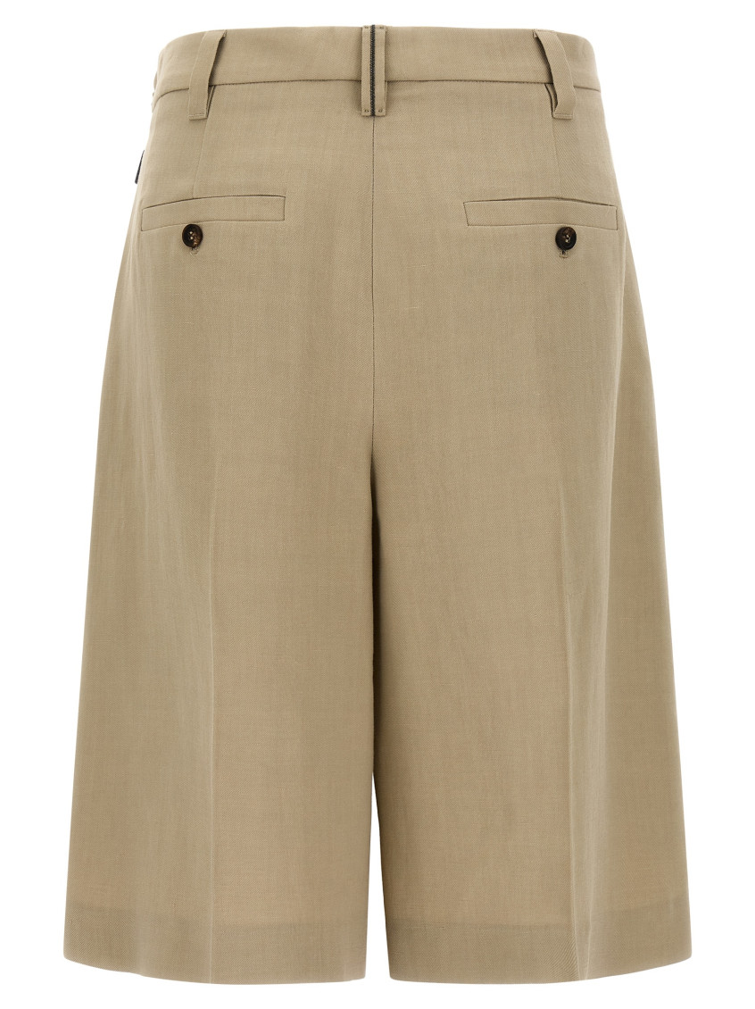 Brunello Cucinelli - tailored bermuda shorts pleats belt loop