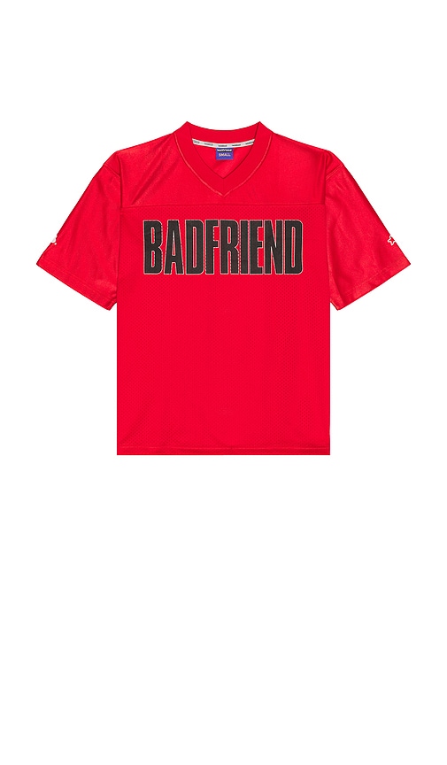 Badfriend Big Logo Football Jersey in Red