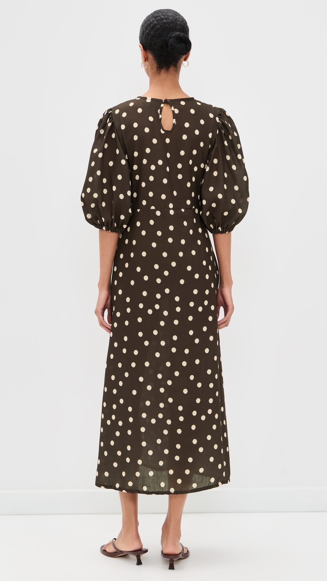 The Dawn Dress Polka Dots Brown