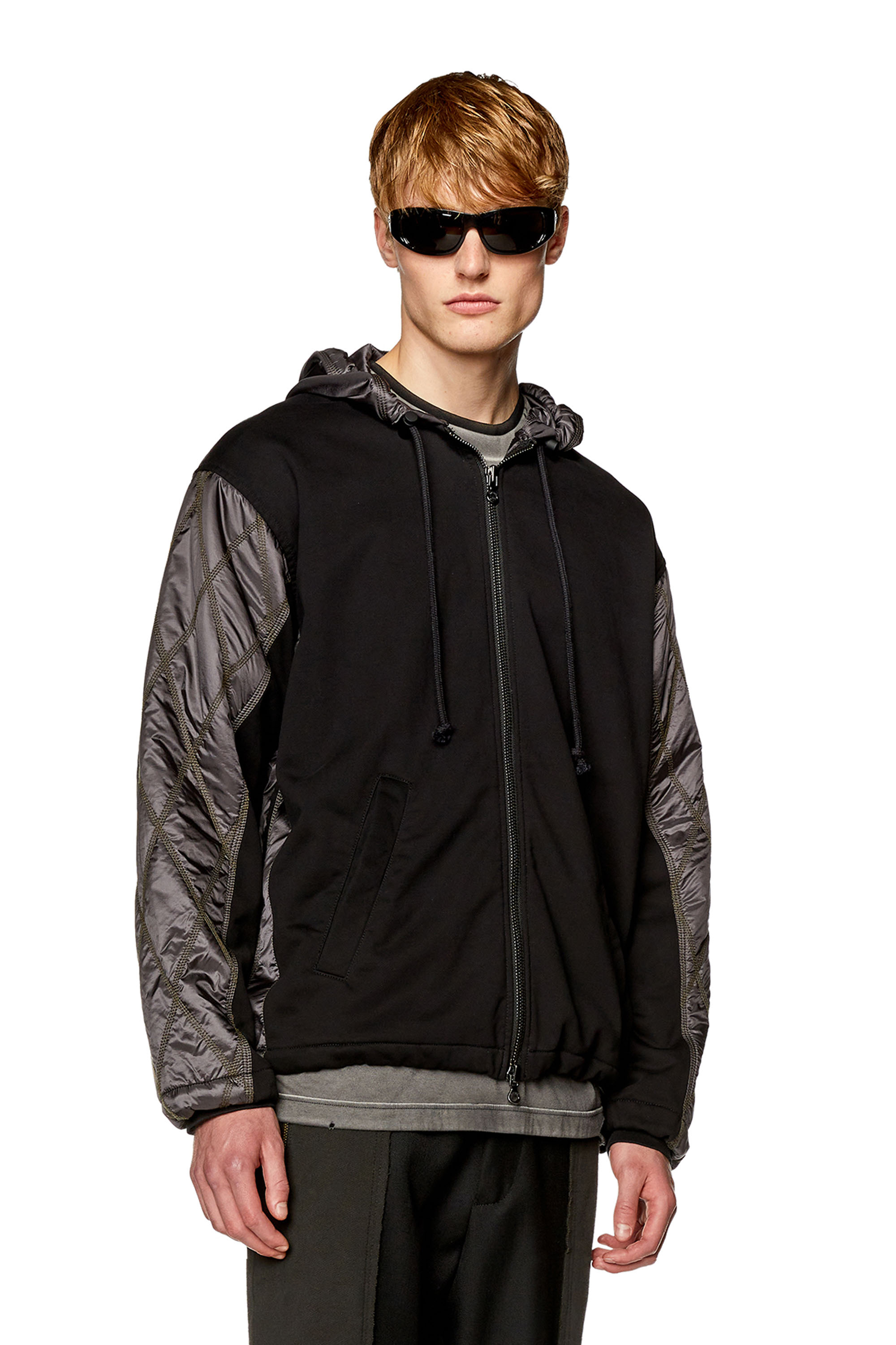 J-Rombe zipped hooded jacket - Black