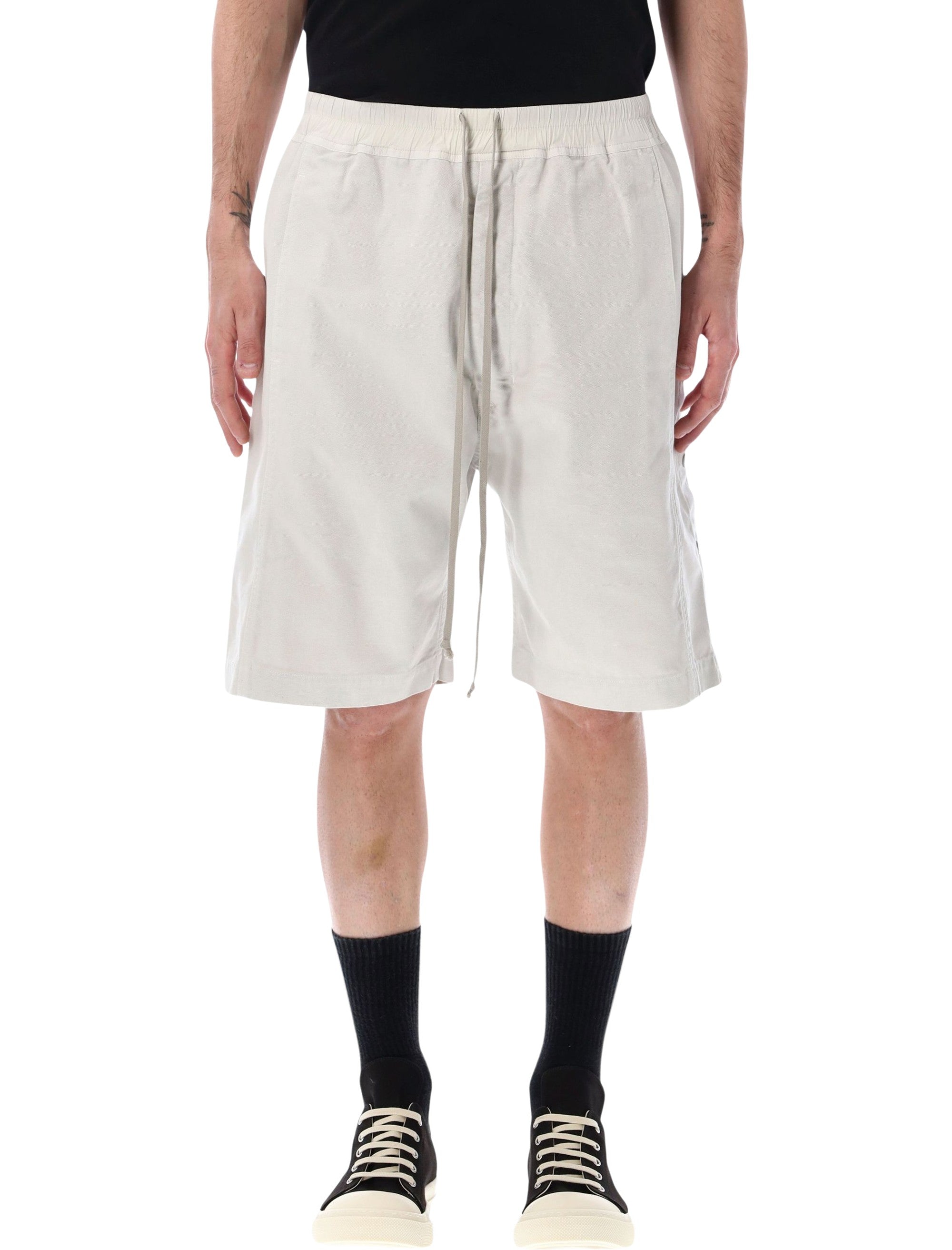 Knee-Length Pusher Shorts with Drawstring Waistband