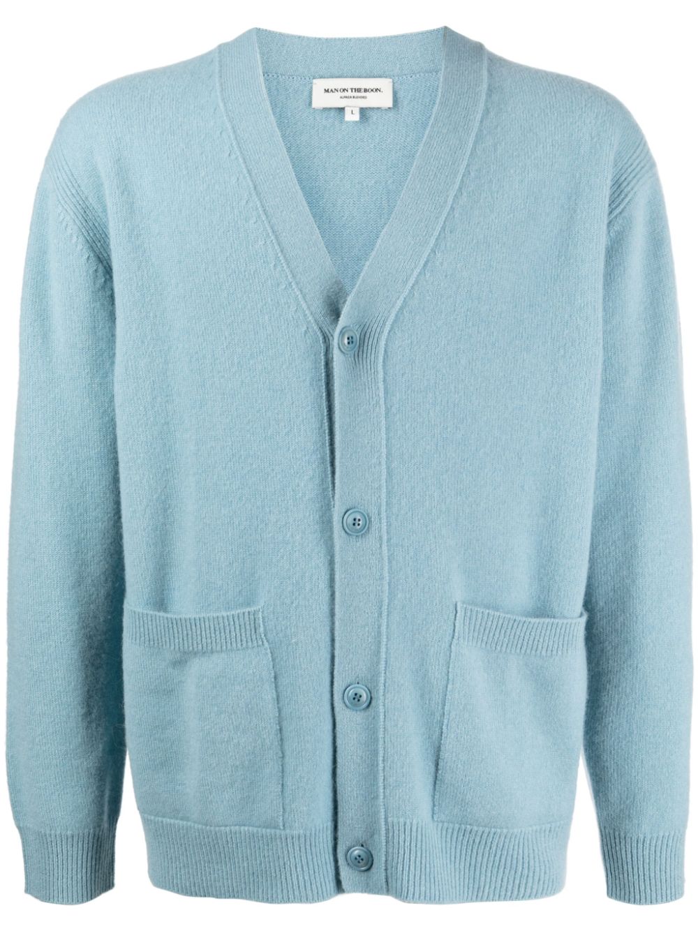 V-neck button-up cardigan - Blue