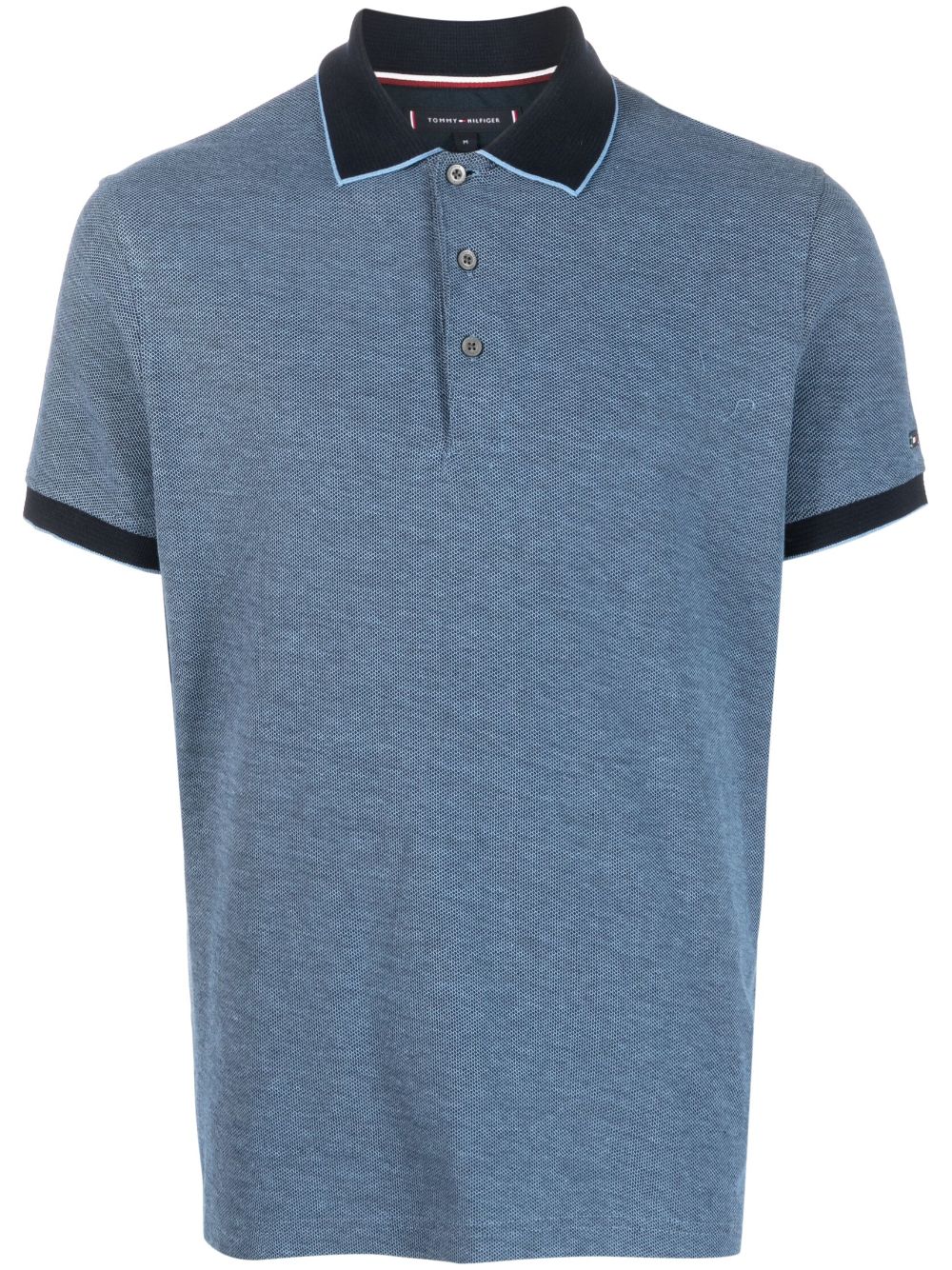Logo-patch cotton polo shirt - Blue