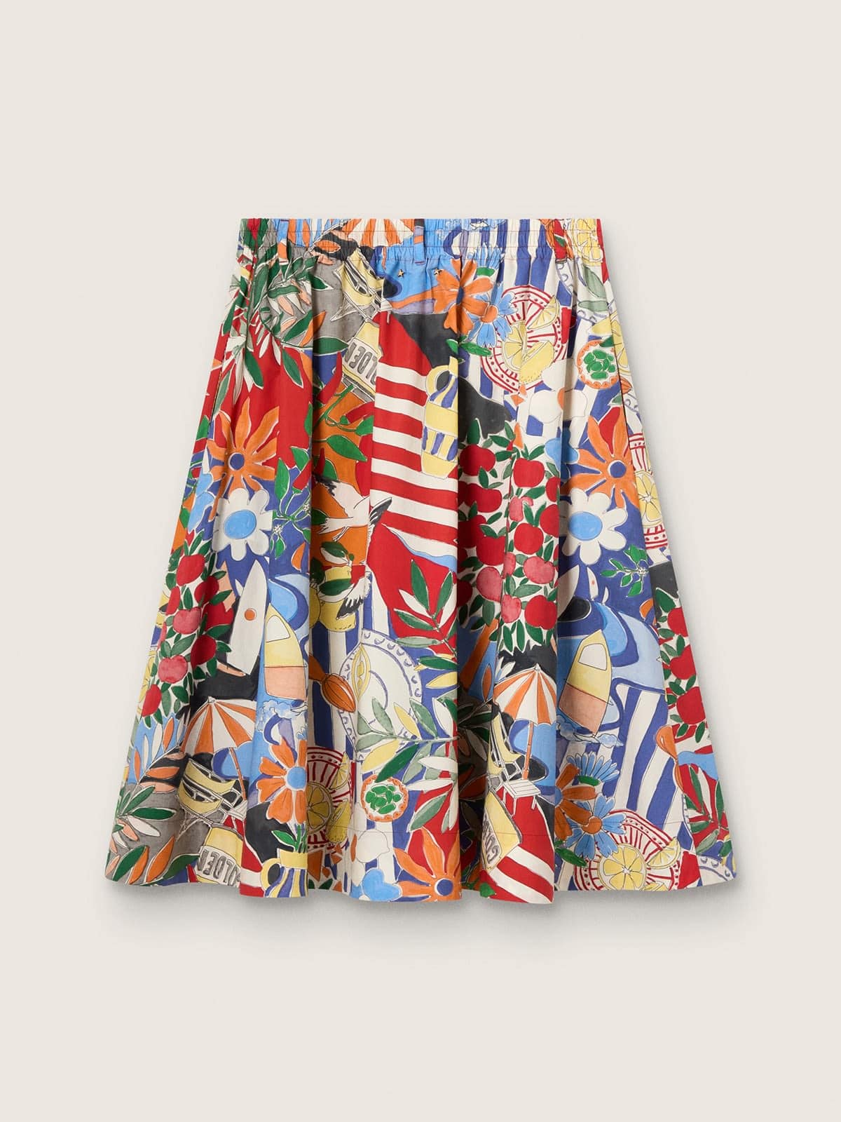 Golden Goose - Women's Cotton Skirt With Multicolor Print, Woman