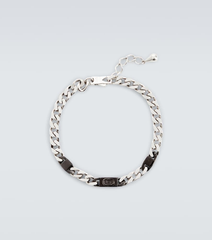 Interlocking sterling silver chain bracelet