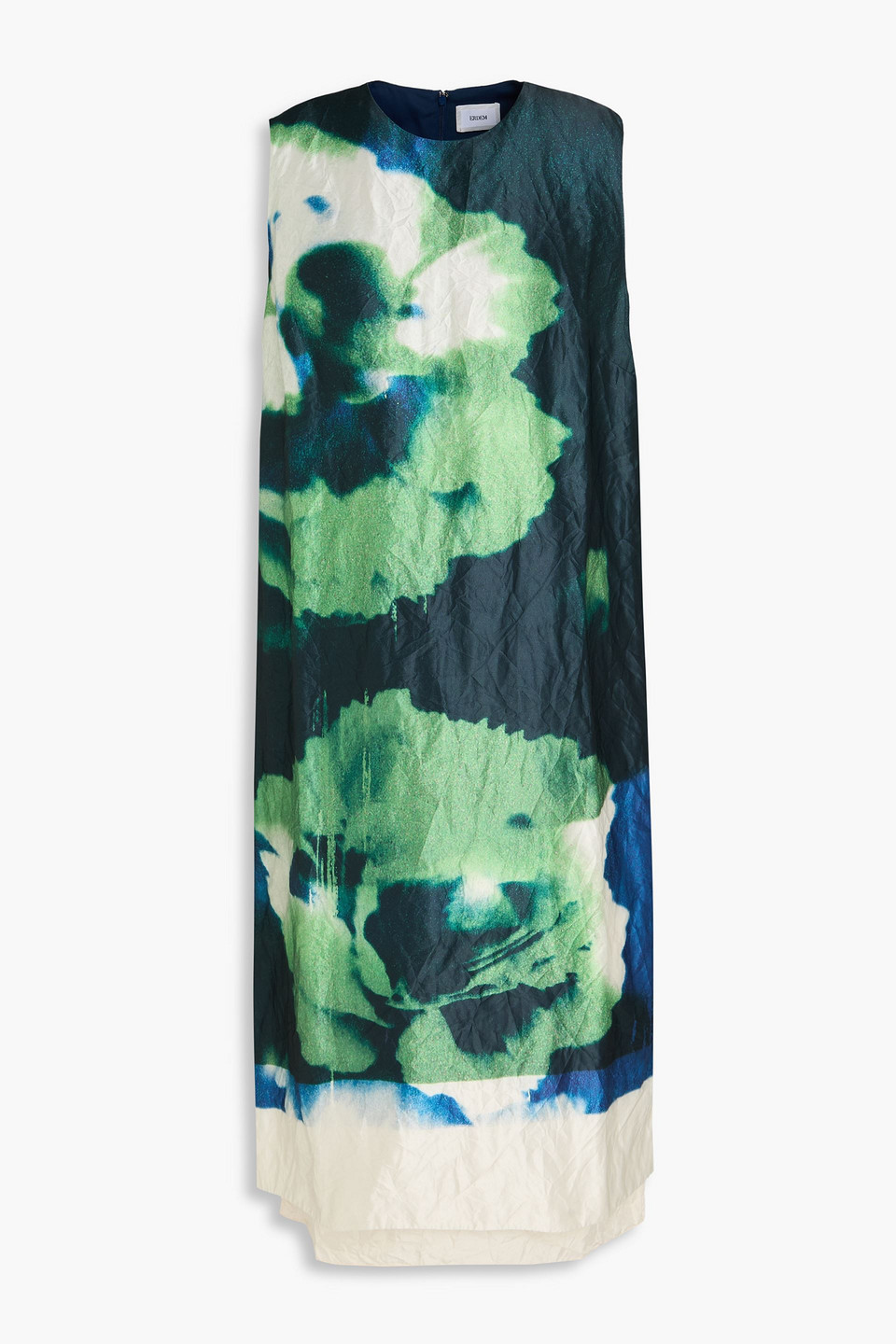 Printed satin maxi dress - Blue - UK 16