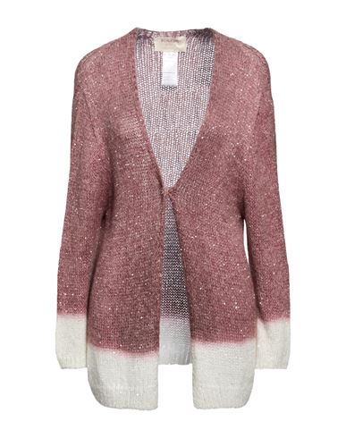 Woman Cardigan Mauve Size M Polyamide, Acrylic, Polyester, Mohair wool, Wool