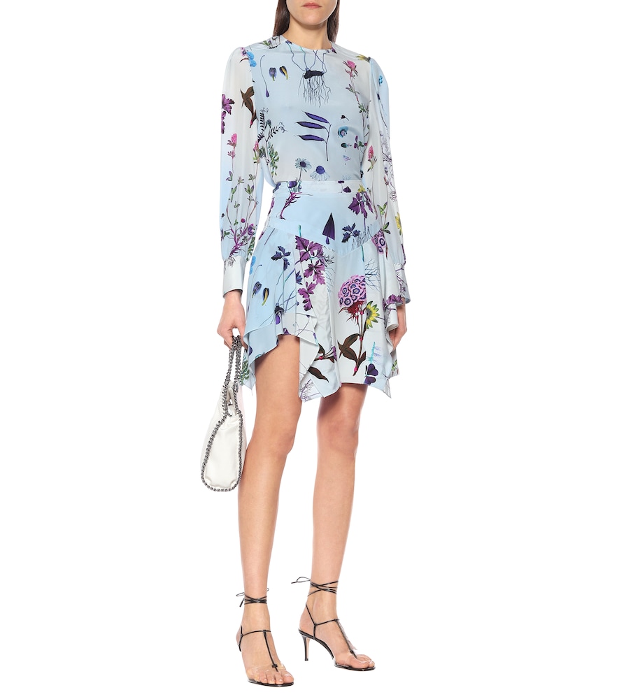 Floral silk miniskirt