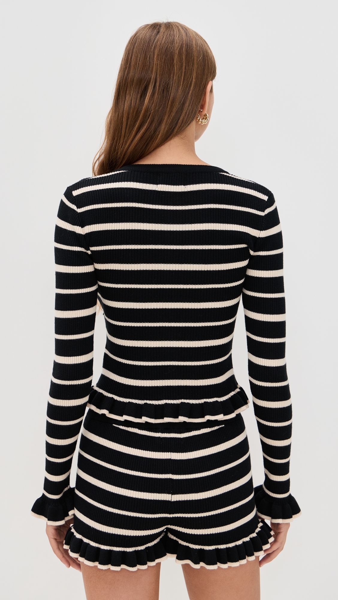 Donna Long Sleeve Knit Top Black/Cream