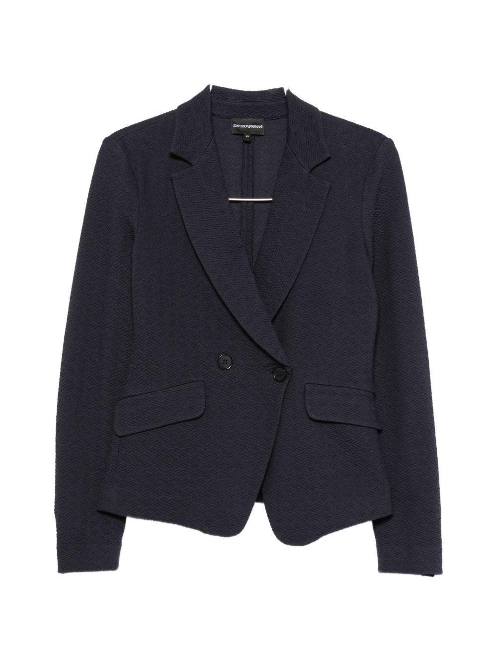 Textured Cotton Blazer — Navy