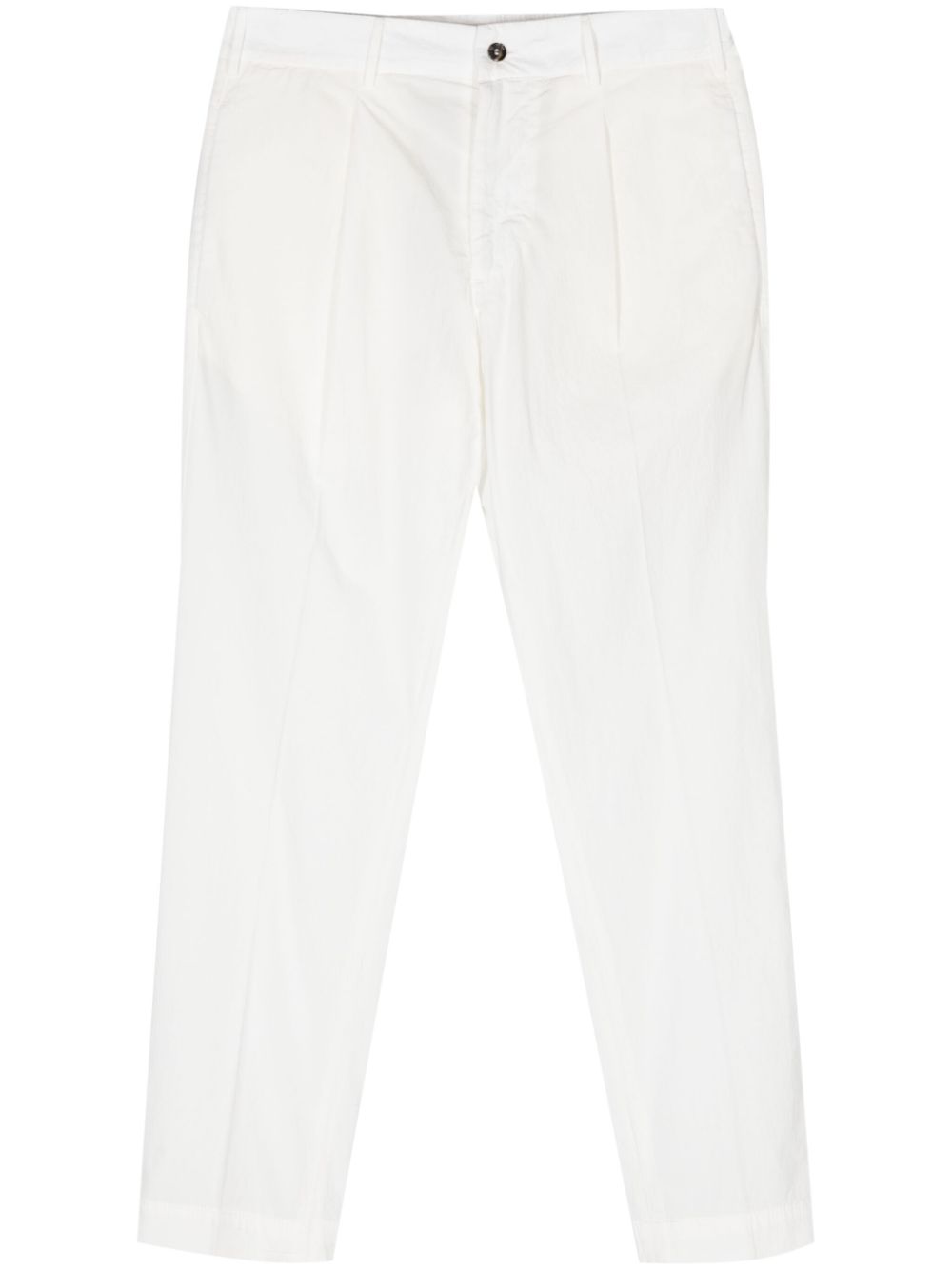 Mid-rise tapered-leg chinos - White