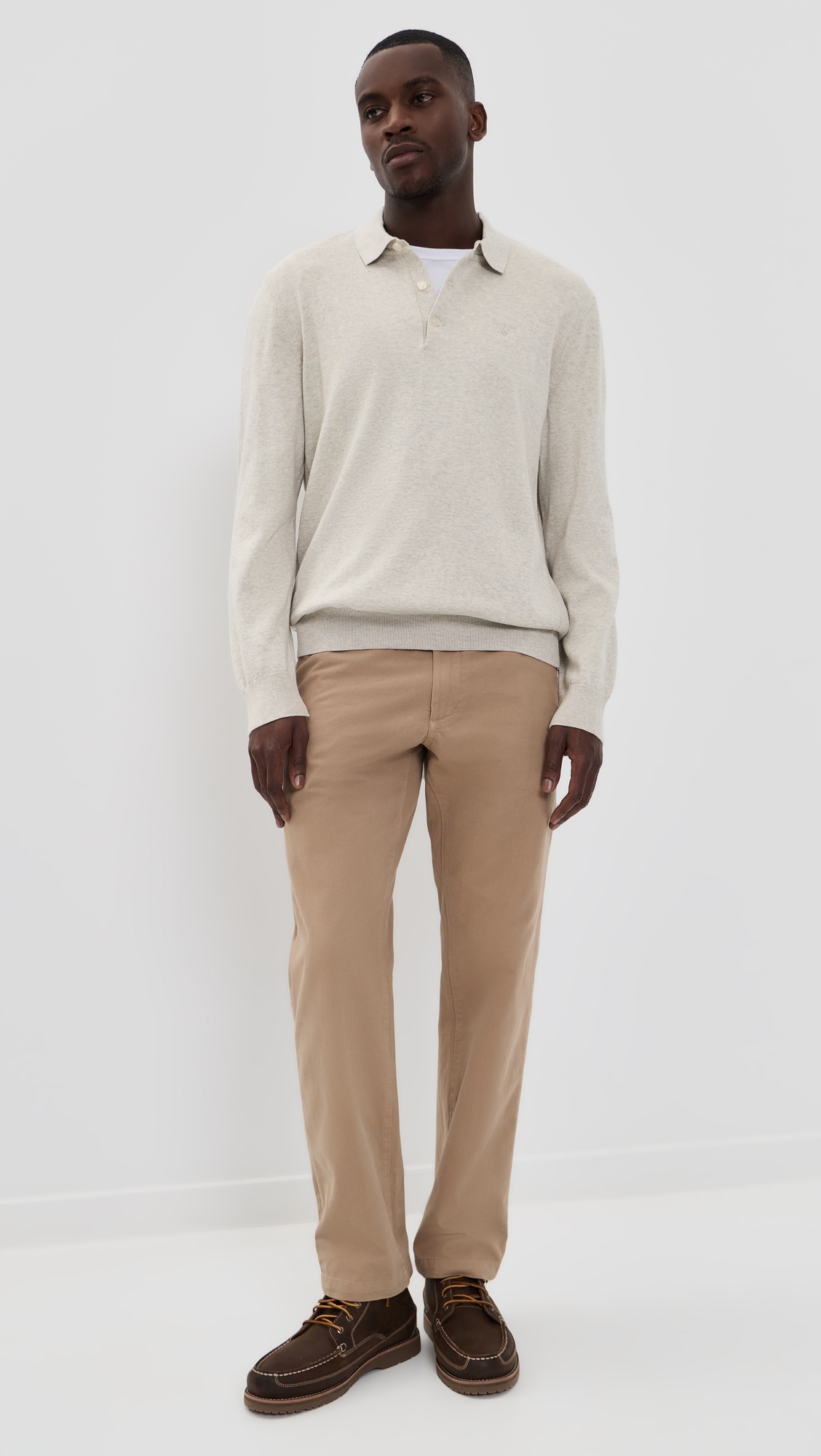 Pima Cotton Knitted Polo Shirt Neutral