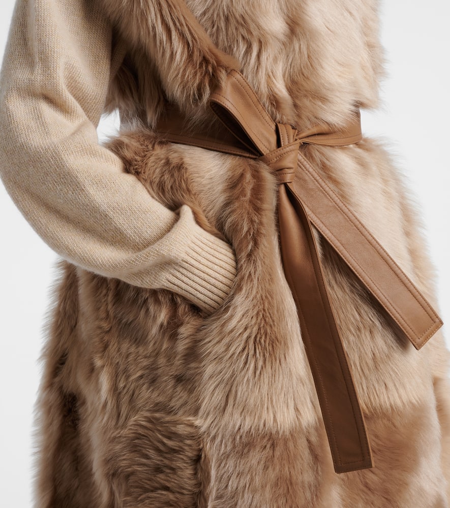 Reversible shearling coat