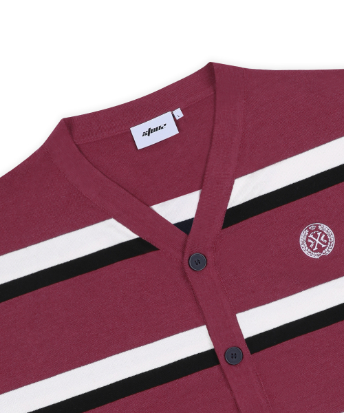 XTK144 Preppy Stripe Short Sleeve Knit Cardigan