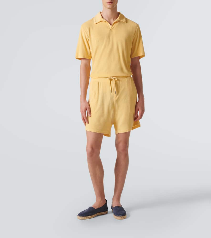 Faustino cotton and linen-blend terry shorts