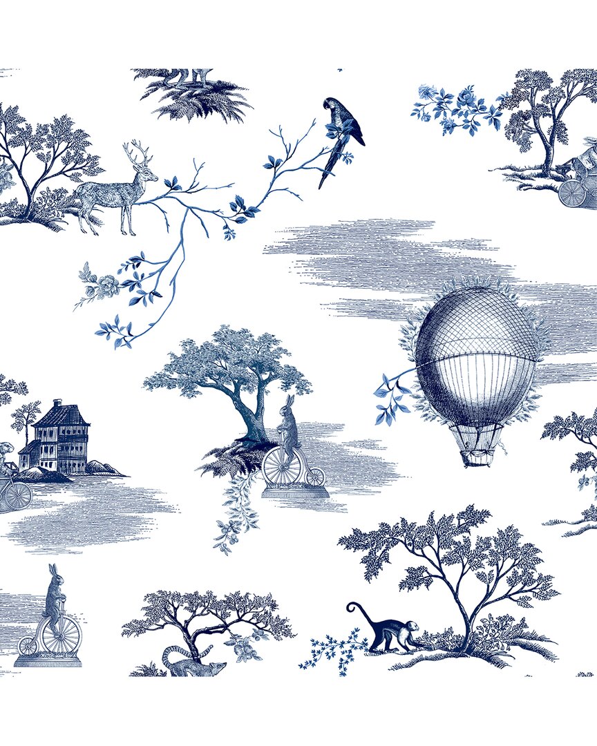 NuWallpaper Navy Fairytale Toille Peel & Stick Wallpaper