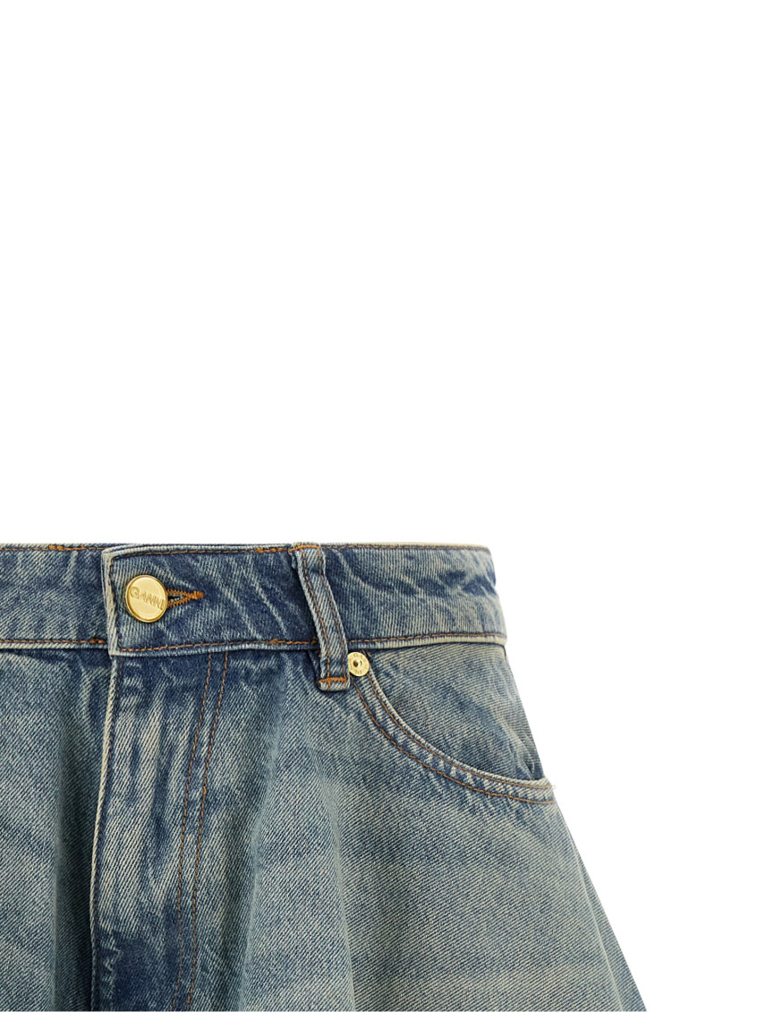 Tint Rigid Denim Skirts Blue