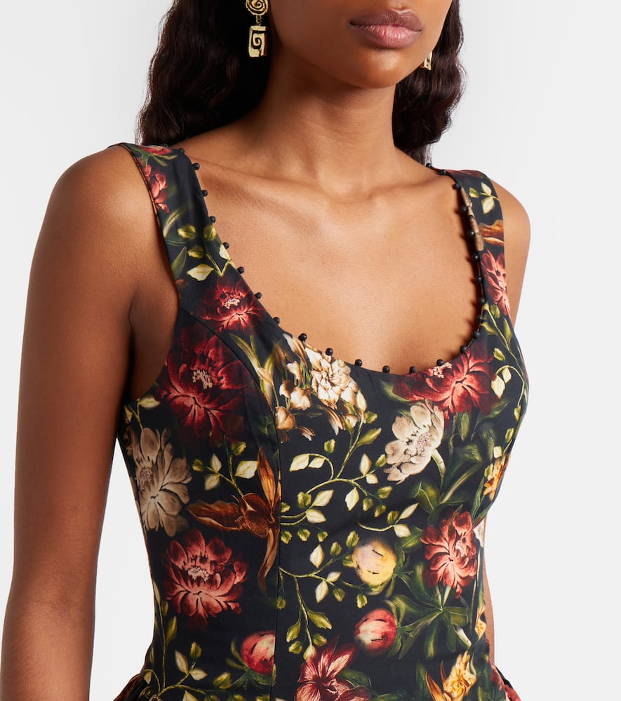 Pluma floral cotton minidress