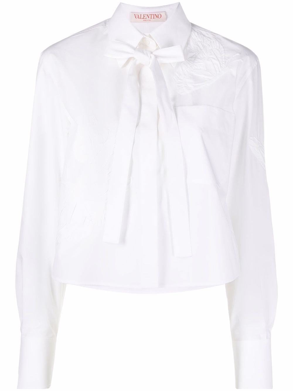 Appliqué cropped shirt - White