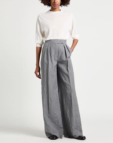 Woman Pants Light grey Size 10 Virgin Wool