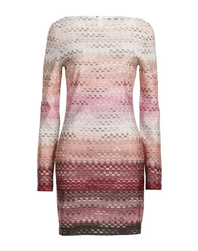 Woman Mini dress Light pink Size 12 Viscose, Metallic fiber
