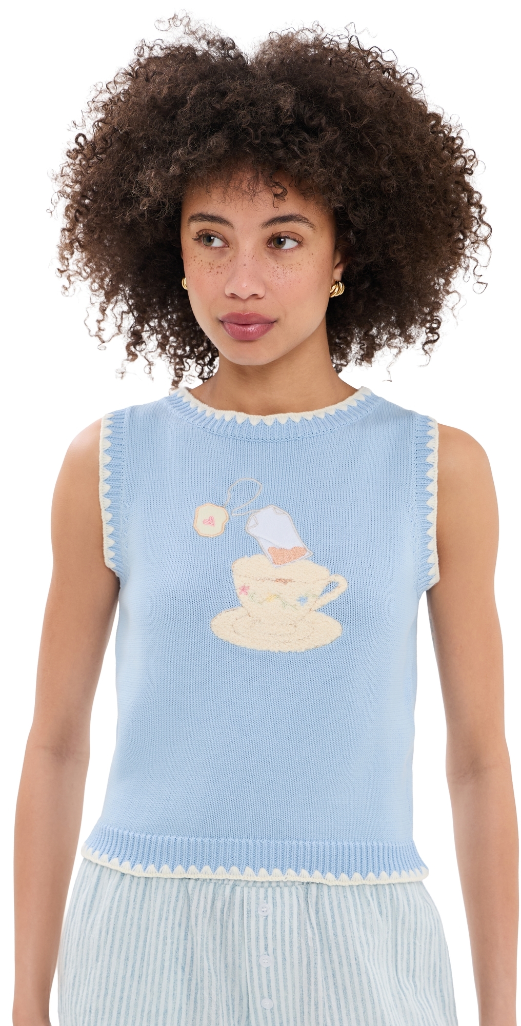 Teacup Knitted Tank Blue