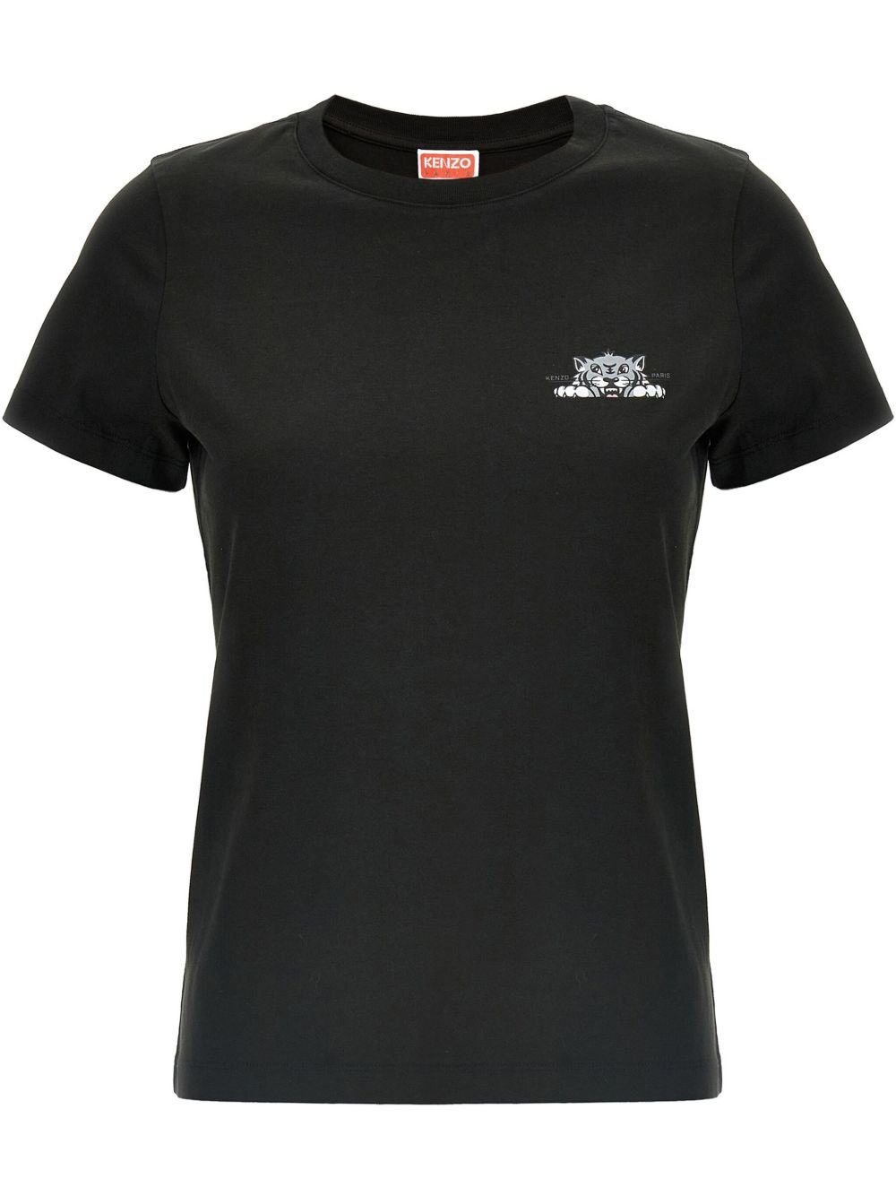 Logo-Embroidered Tiger T-Shirt — Black