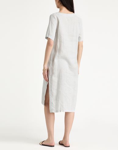Woman Midi dress Light grey Size M Linen