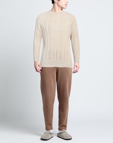 Man Sweater Beige Size 40 Cotton