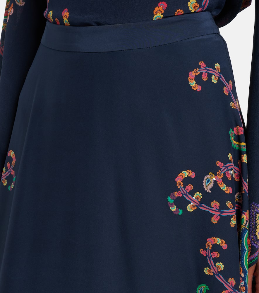 Paisley printed silk maxi skirt