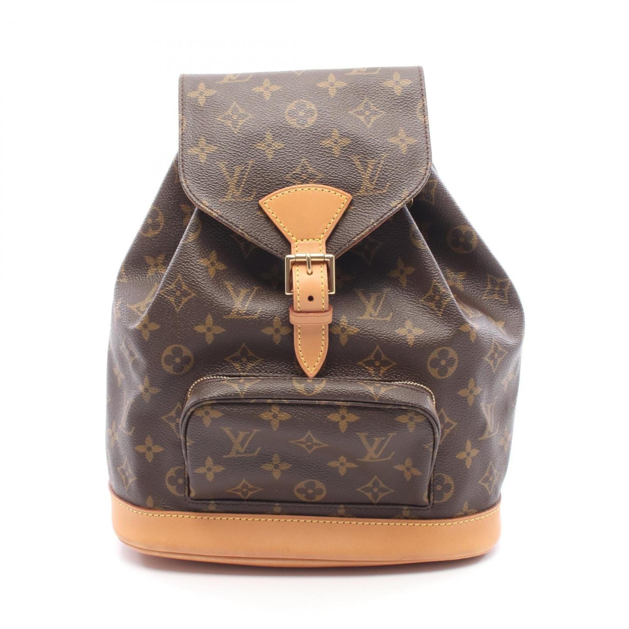 Louis Vuitton Brown Monogram Coated Canvas Leather Backpack Pre-Owned