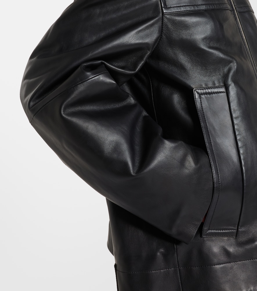 Oversized leather jacket