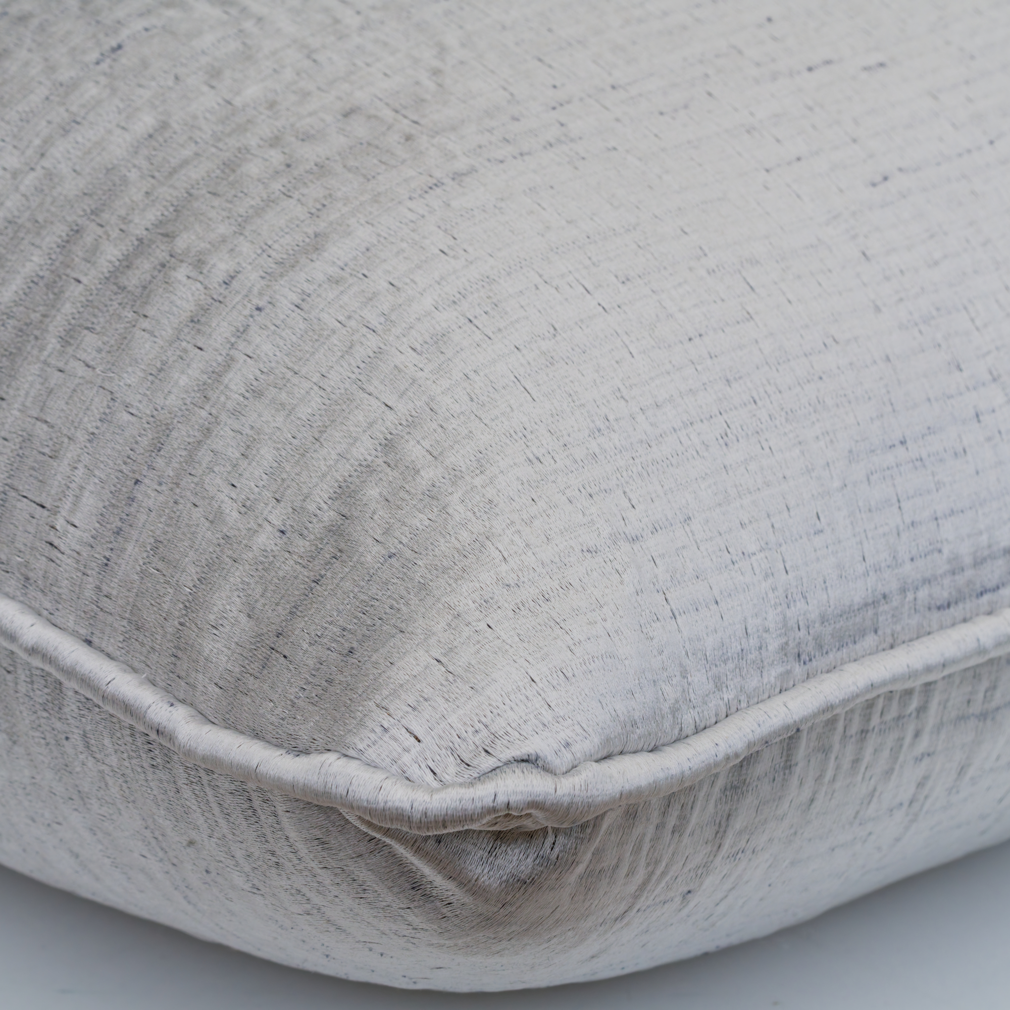Columbus Silver, Sustainable Feather, Cushion, 55cm x 55cm - Andrew Martin Satin Plain