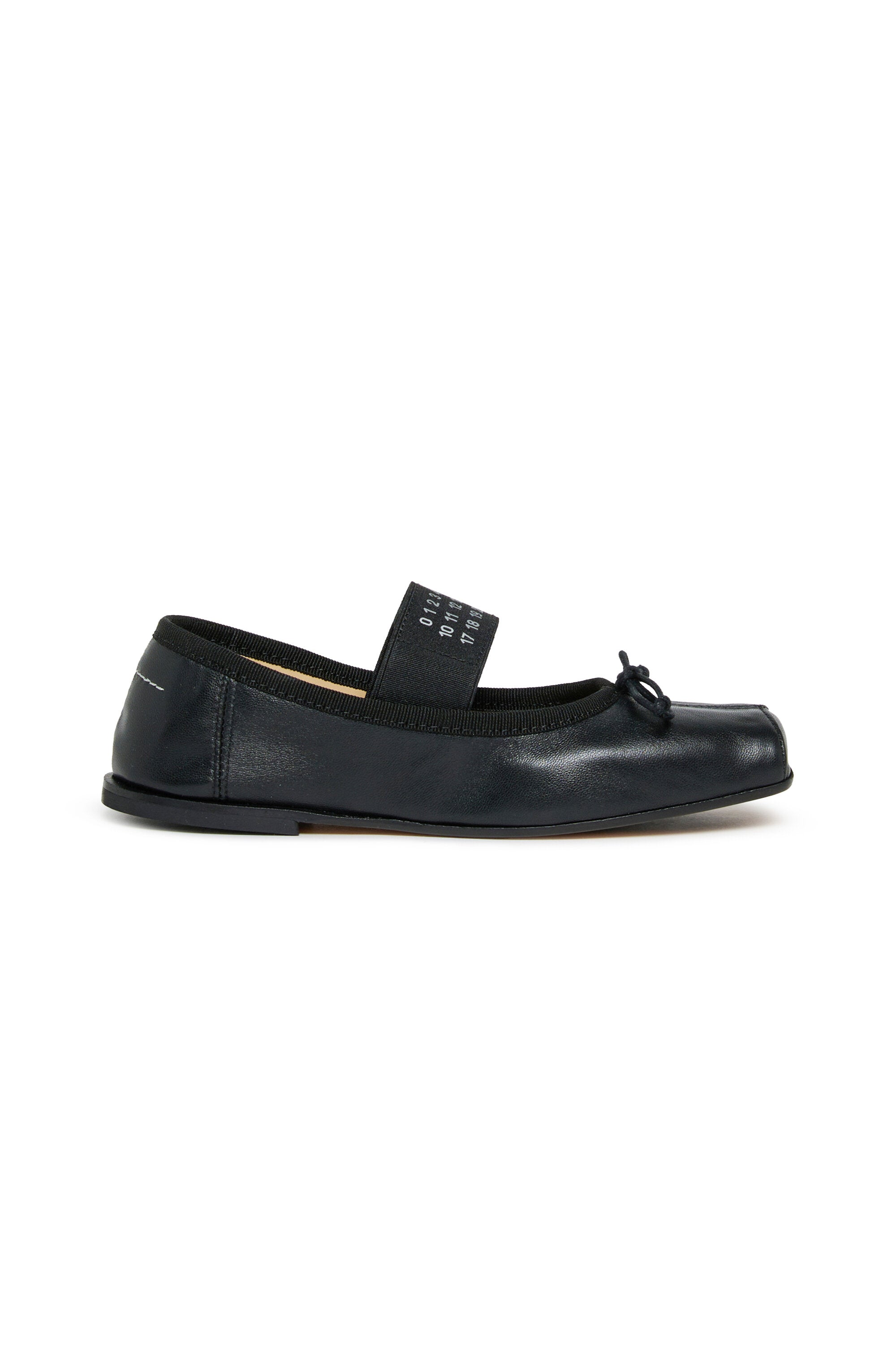 For Kids - Ballerine classiche in pelle con Numeric logo - Nero