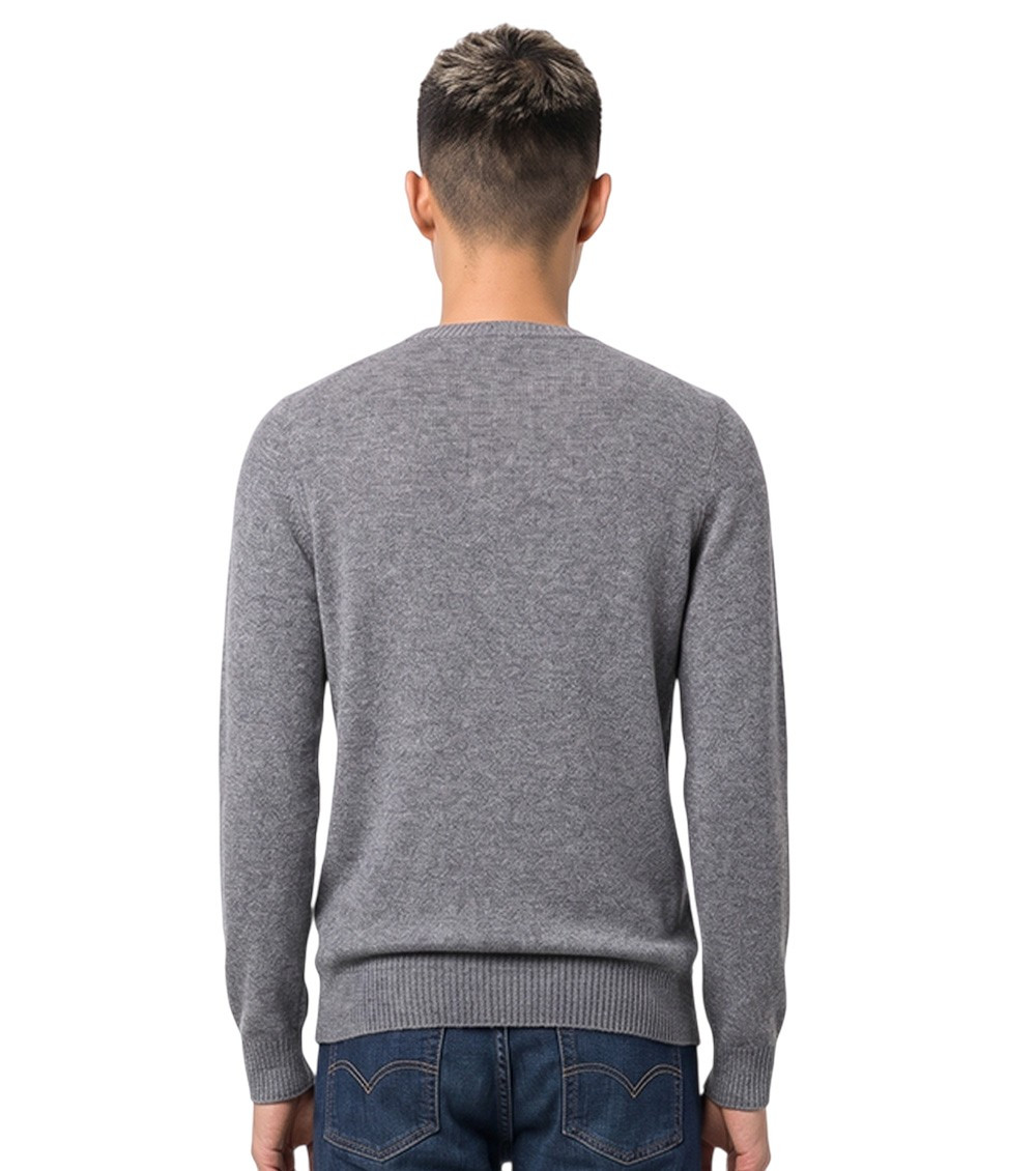 Grey Knitted Crew Neck Sweater