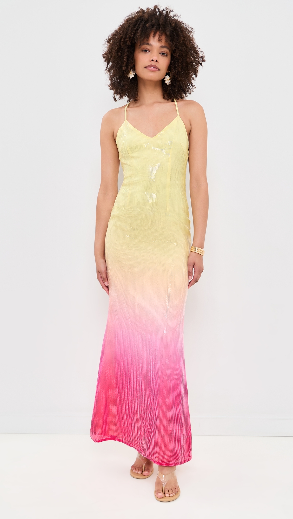 Niyah Maxi Dress Pink/Lemon Ombre