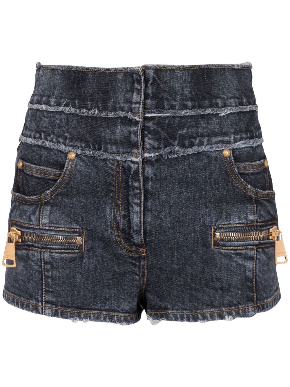 Multi-pocket denim shorts - Blue