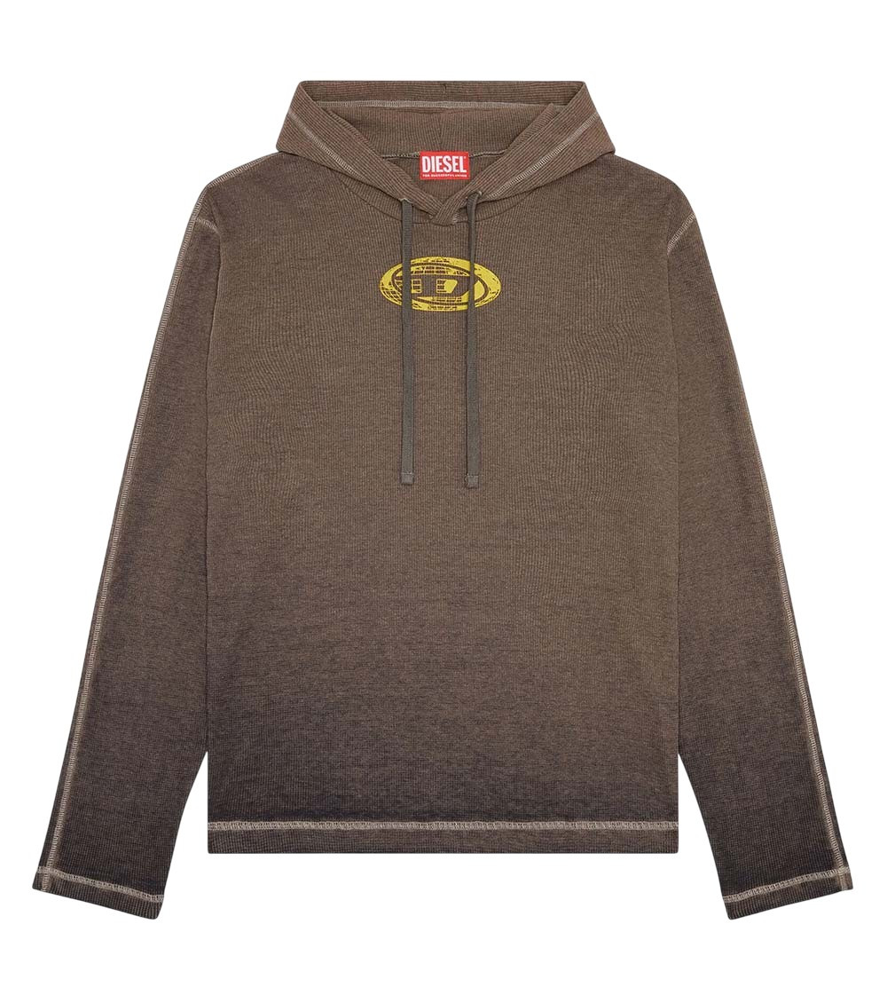 Brown Logo Regular Hoodie