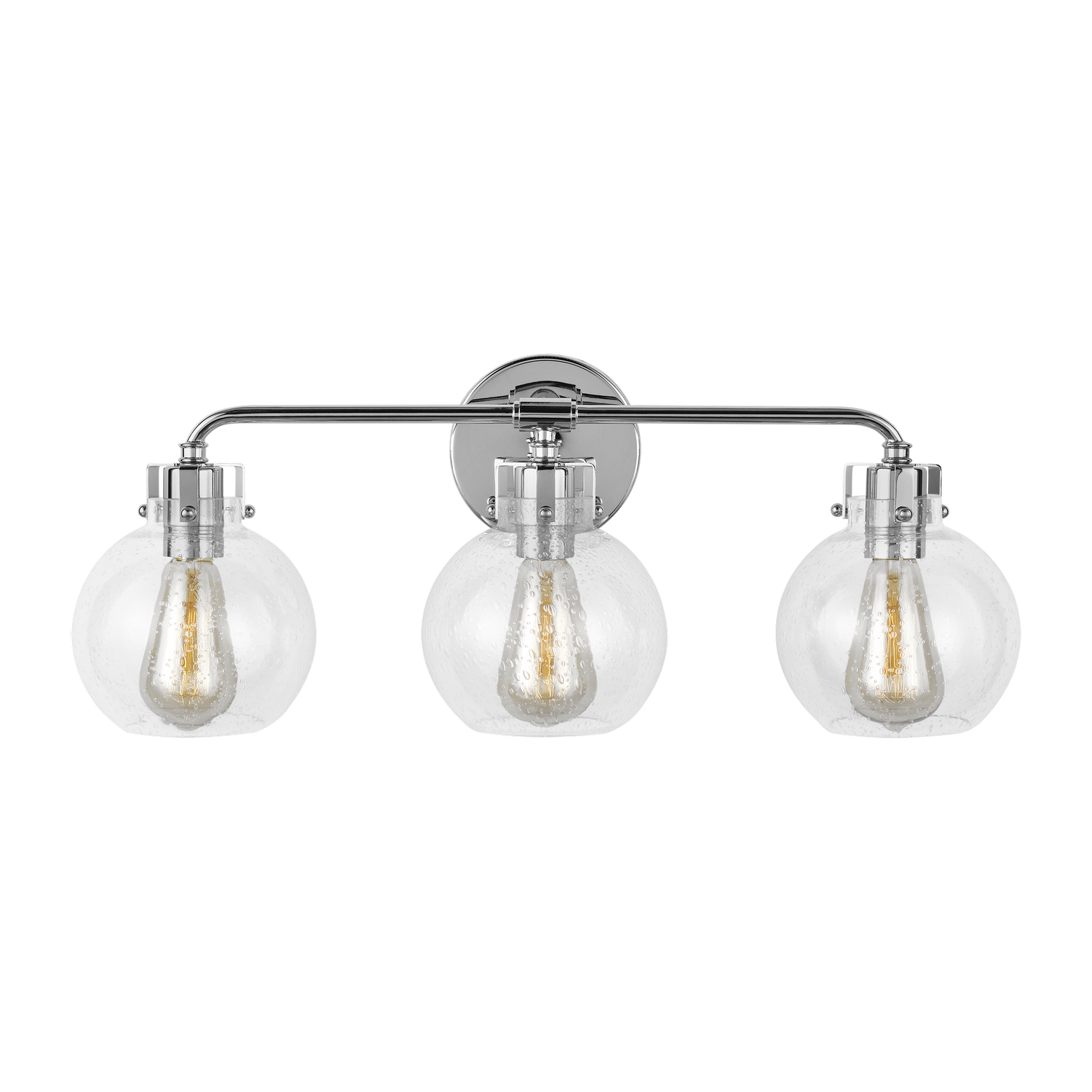 Visual Comfort Studio Clara 3-Light Bathroom Vanity Light in Chrome by Sean Lavin