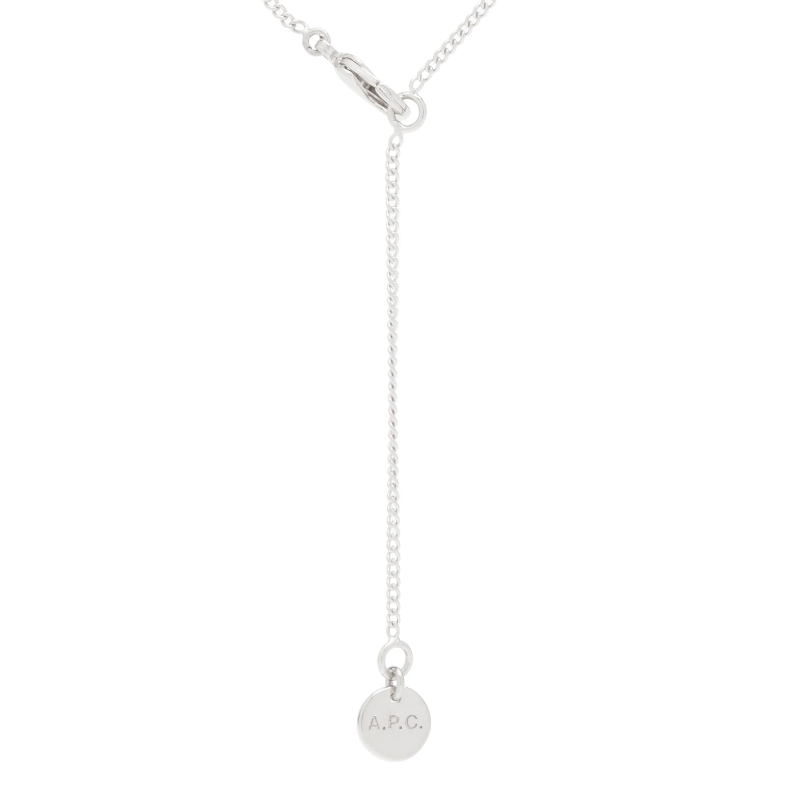 Men's Eloi Perforated Logo Necklace in Silver 