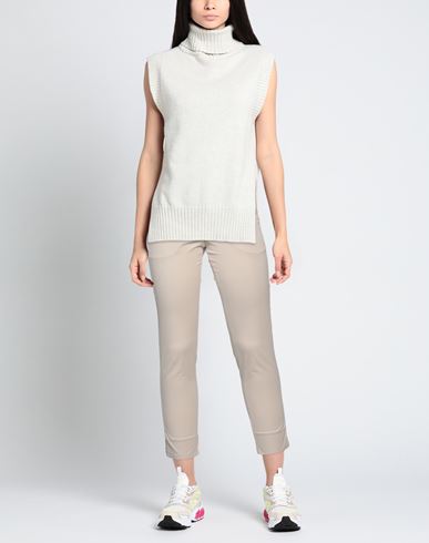 Rossopuro Woman Pants Beige Size 12 Cotton, Elastane