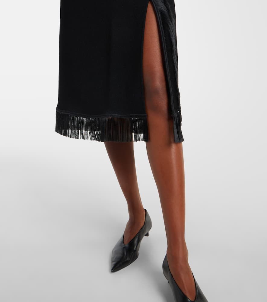 Fringed midi skirt