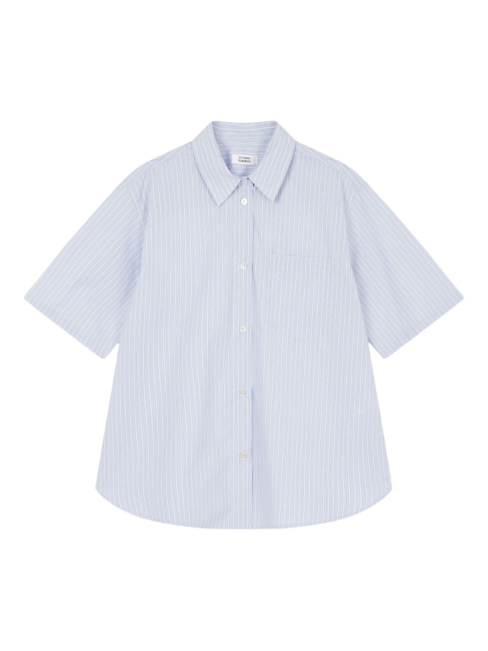 Short-sleeve striped shirt - Blue
