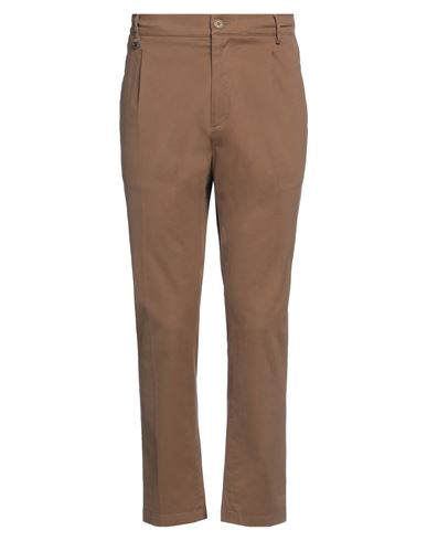 Man Pants Camel Size 35 Cotton, Elastane