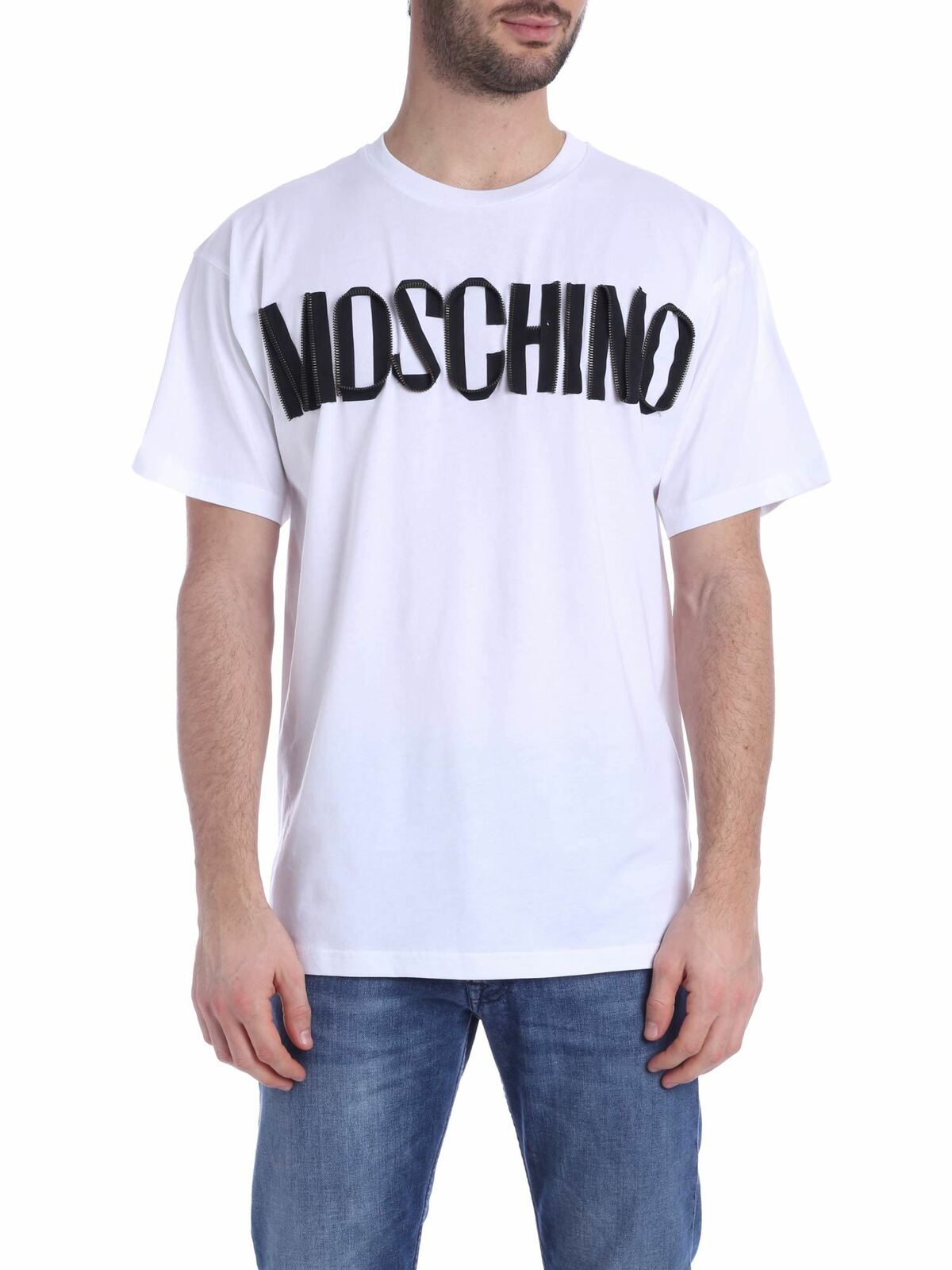 Zip logo t-shirt in white