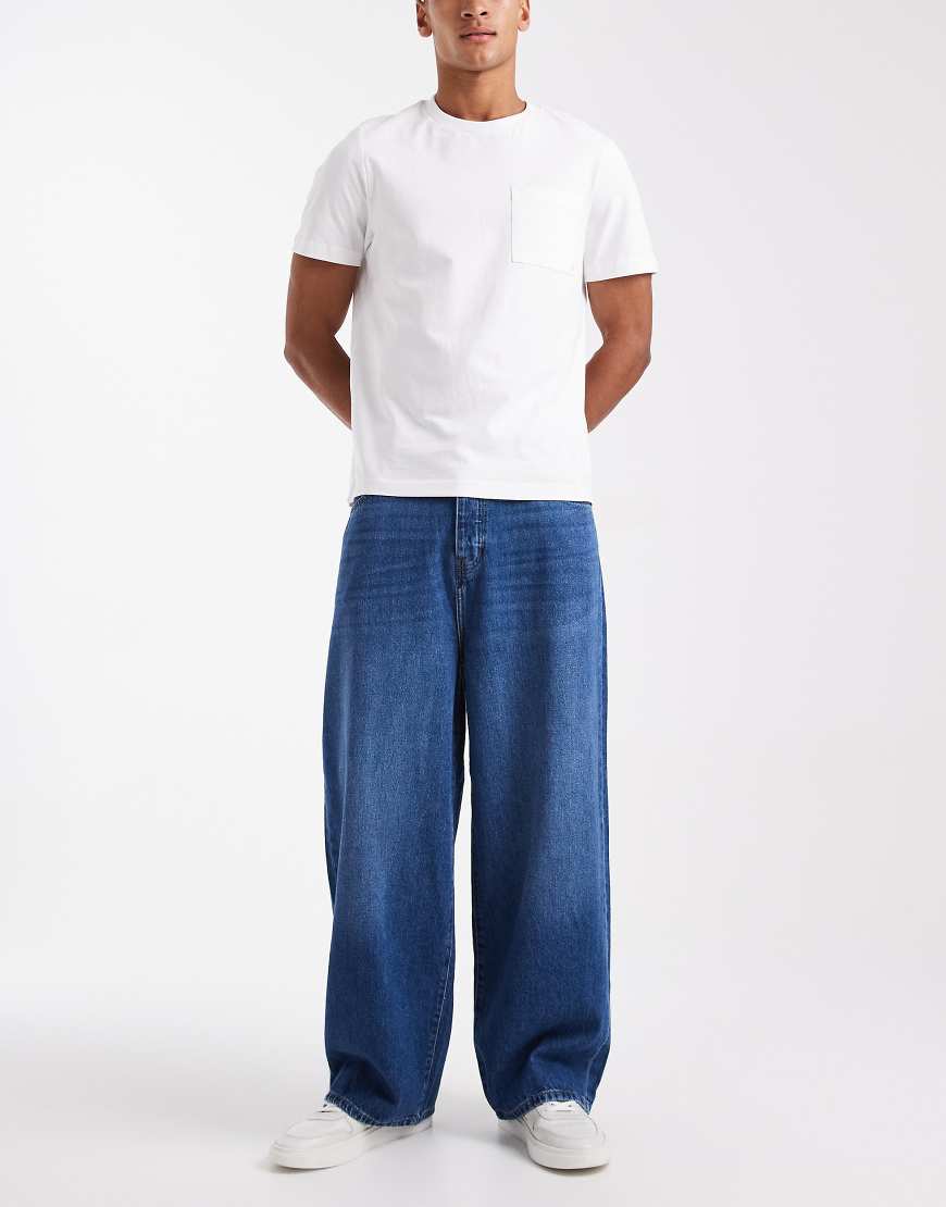 Carl super baggy fit jeans in blue wash