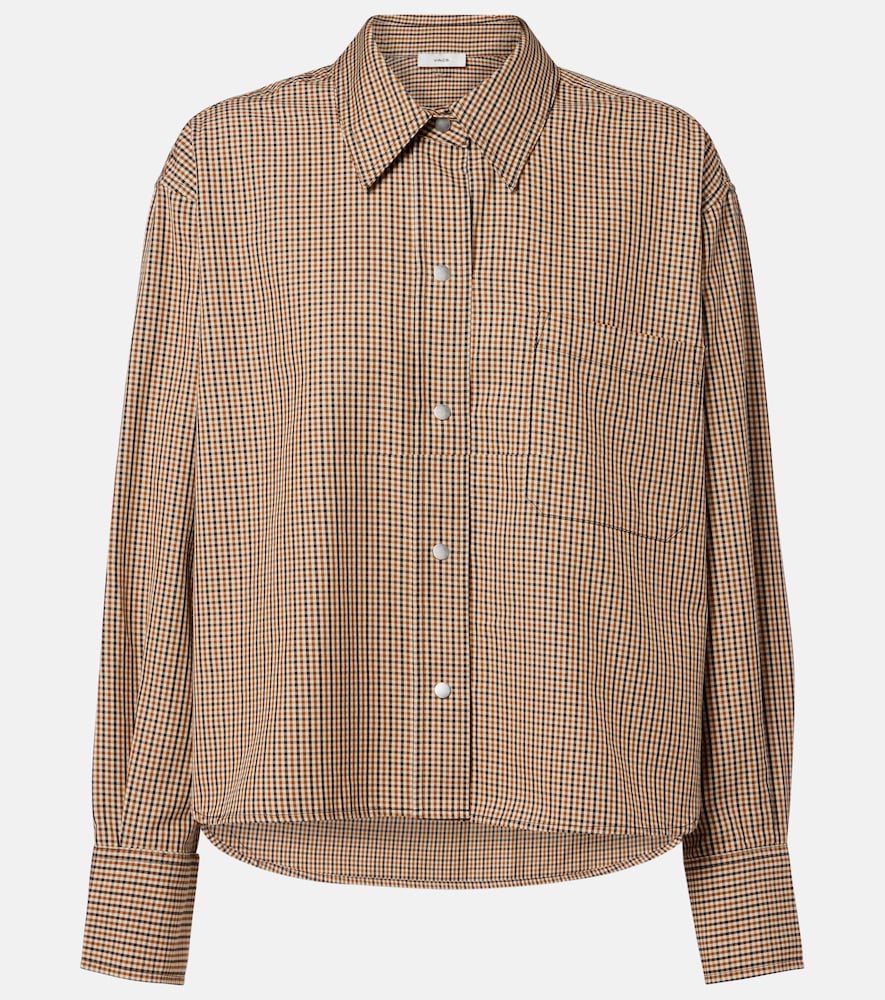 Checked cotton-blend shirt